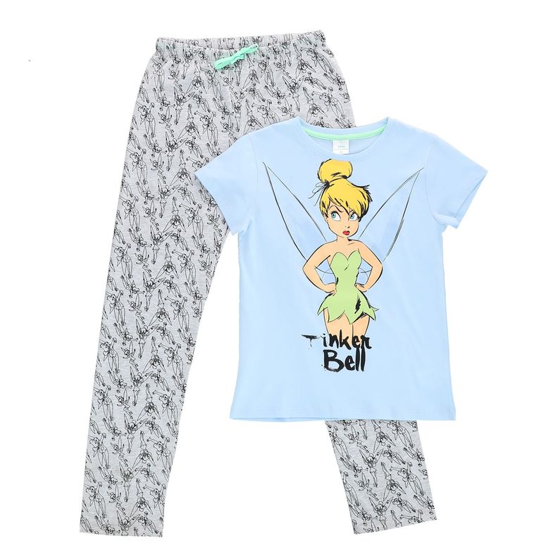 Pijama Niña Tinkerbell Decidida Azul Disney-0