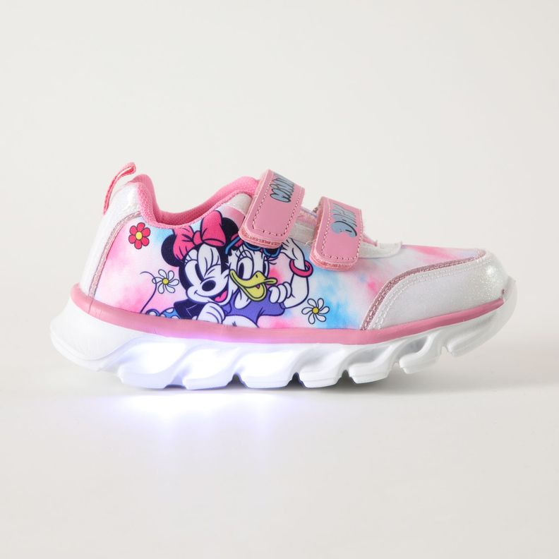 Zapatilla Con Luces Niña Colores Minnie Rosado Disney-0