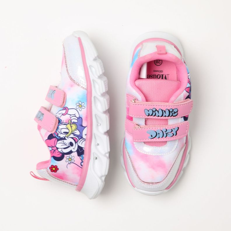 Zapatilla Con Luces Niña Colores Minnie Rosado Disney-3