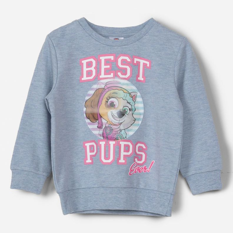 Poleron Cerrado Niña Rotativo Best Pups Celeste Paw Patrol-0