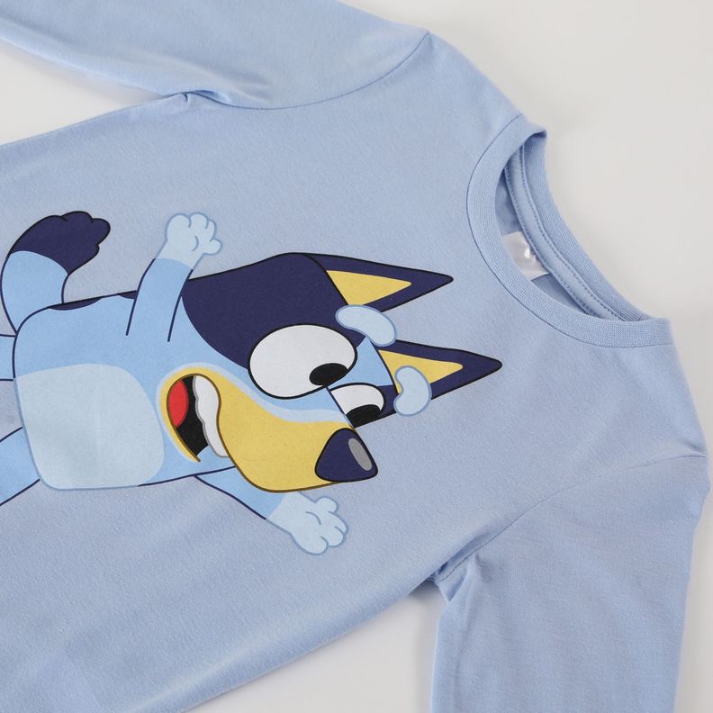 Polera Manga Larga Niño Flying Celeste Bluey-1