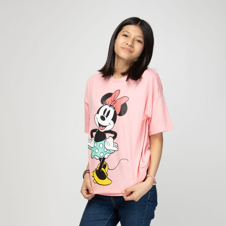 Polera Niña Bailando Minnie Rosa Disney-0