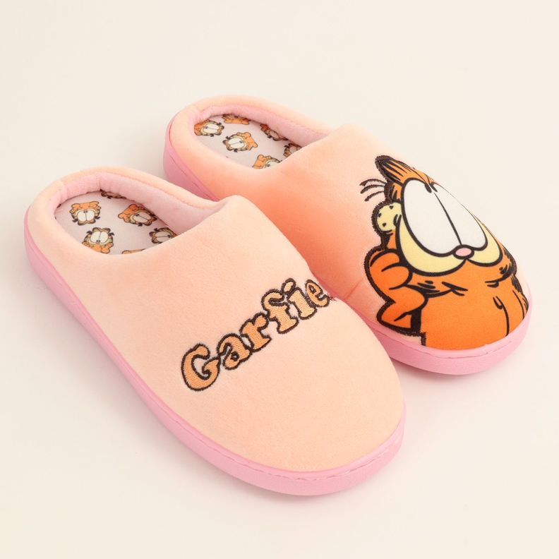 Pantufla Mujer Look Up Rosado Garfield-1