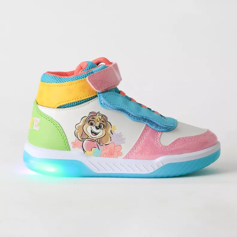 Zapatilla Cana Alta Nina Luces Skye Multicolor Paw Patrol Celeste 22