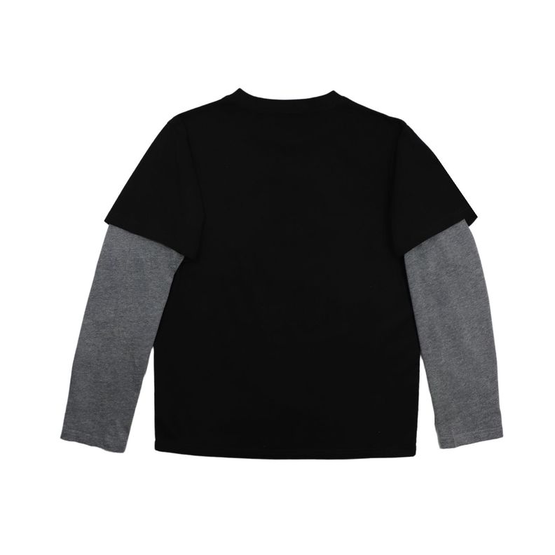 Polera Manga Larga Niño Justice League Go Negro DC Comics-1