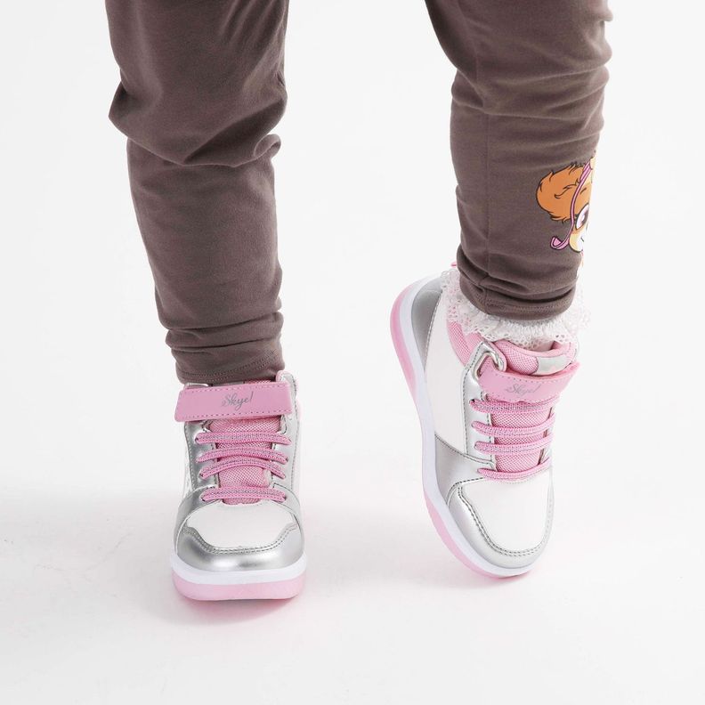 Zapatilla Con Luces Niña Sky Paws Rosado Paw Patrol-1