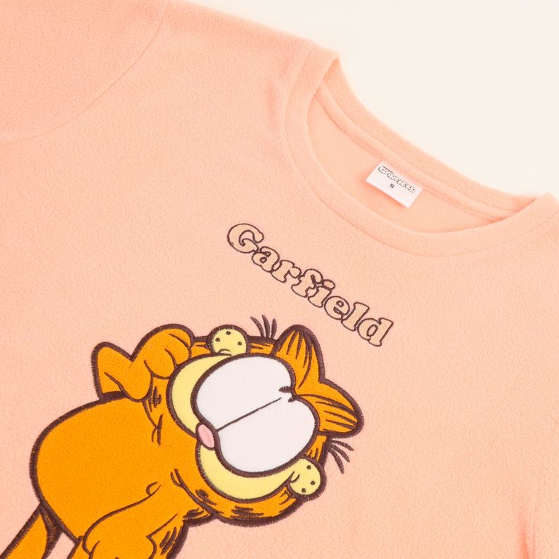 Pijama Polar Mujer Look Up Rosado Garfield-3