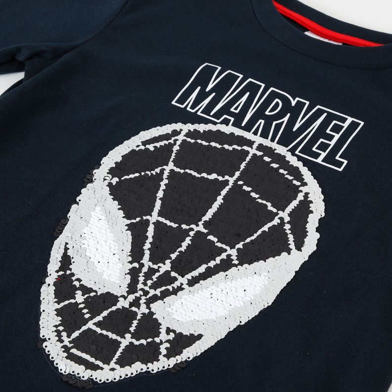 Polera Manga Larga Niño Spiderman Reversible Azul Marvel-3