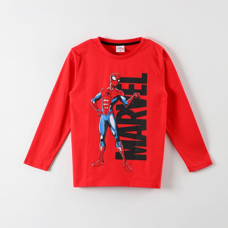 Polera Manga Larga Niño Spiderman Posiciòn Rojo Marvel-0