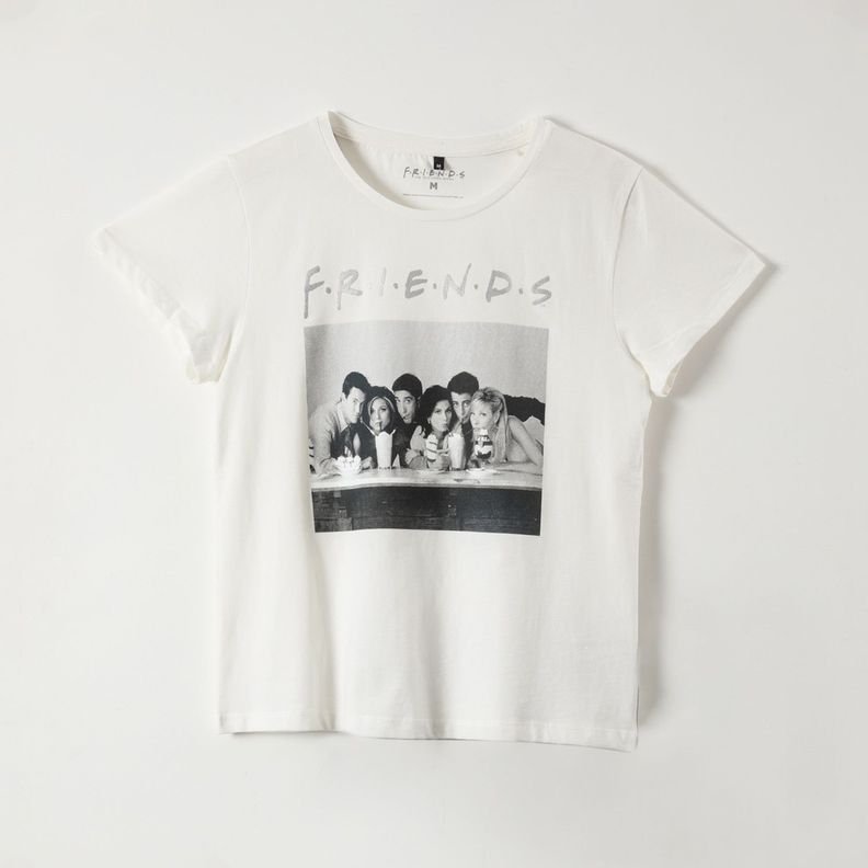 Polera Manga Corta Mujer Foto Blanco Friends-0