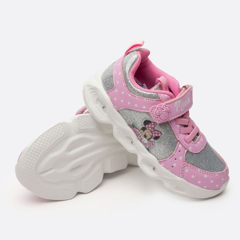 Zapatilla Con Luces Niña Lunares Minnie Rosado Disney-5