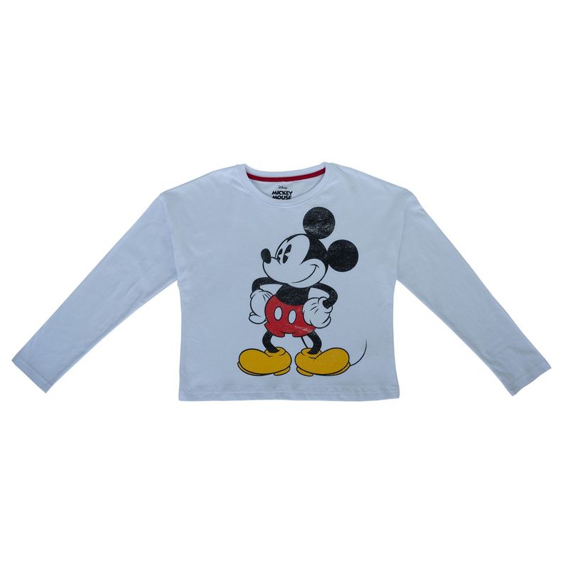 Polera Manga Larga Niña Mickey Solved Blanco Disney-0