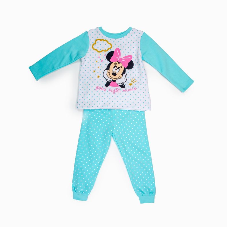 Pijama Niña Minnie Pensando Blanco Disney-0