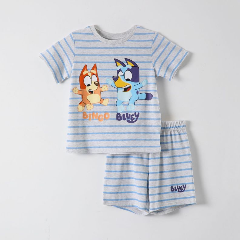 Pijama Corto Niño Bingo Gris Bluey-0