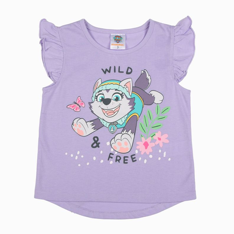 Polera Manga Corta Niña Everest Wild and Free Paw Patrol-0