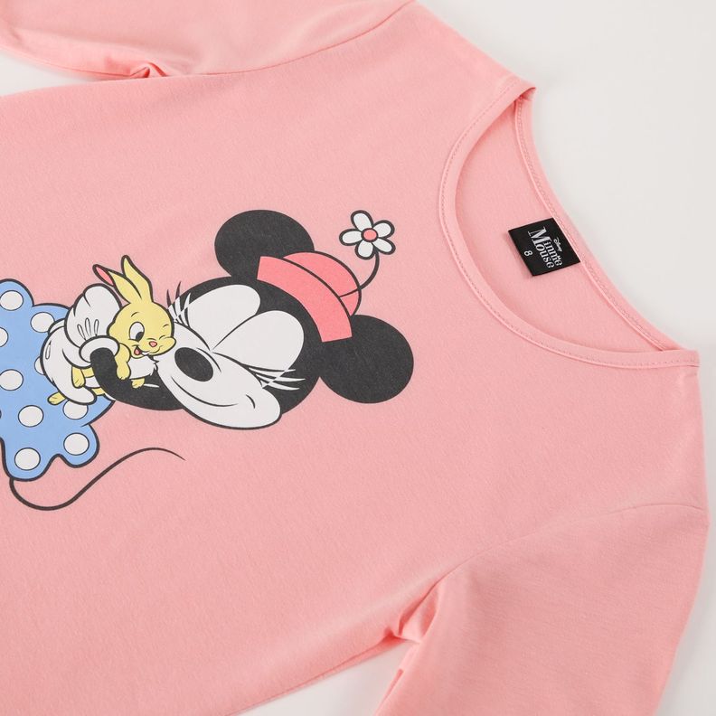 Polera Manga Larga Niña Minnie Bunny Rosado Disney-1