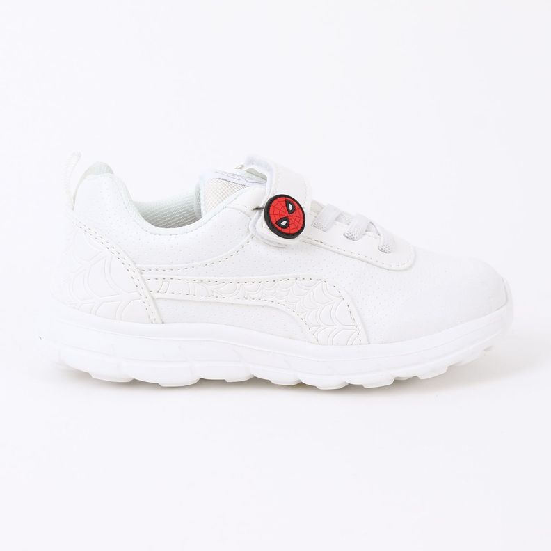 Zapatilla Escolar Nino Velcro Spiderman Web Blanco Marvel 24