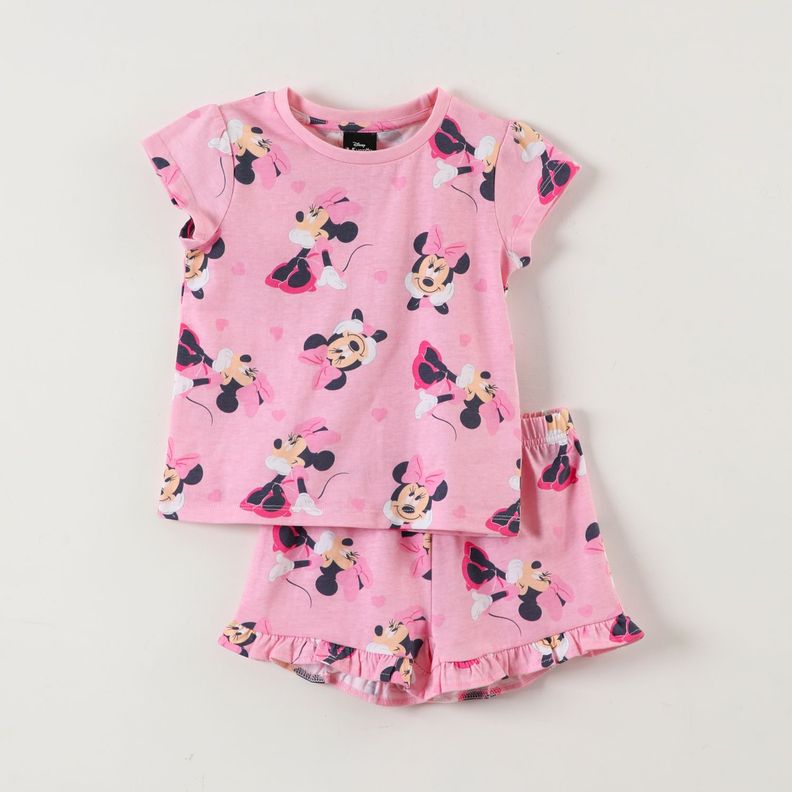 Pijama Corto Niña Minnie Full Print I Rosado Disney-0