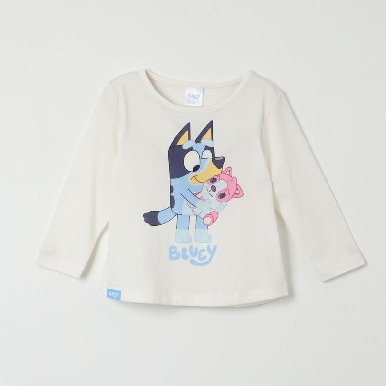 Polera Manga Larga Niña Hug Beige Bluey-0