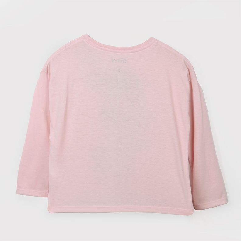 Polera Manga Larga Niña Lilo y Stitch Rosado Disney-1