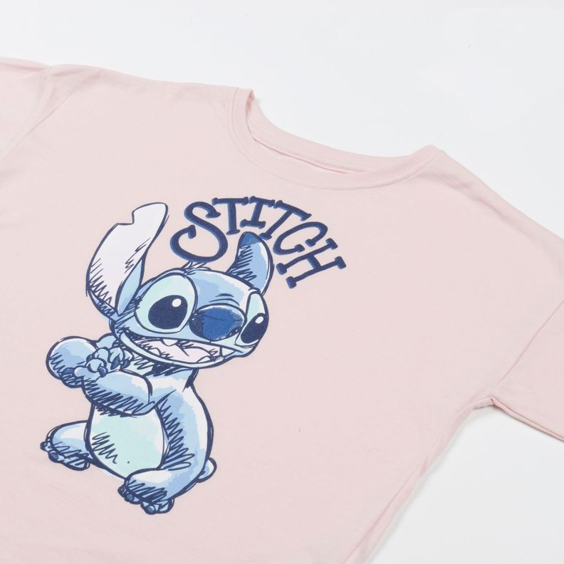 Polera Manga Larga Niña Lilo y Stitch Rosado Disney-2