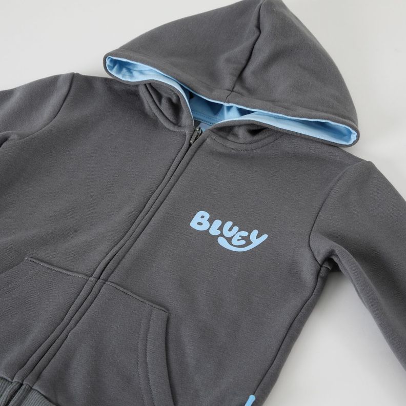 Poleron Niño Detalle Mangas Gris Bluey-1