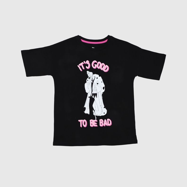 Polera Niña Villanas Good to be Bad Negro Disney-0