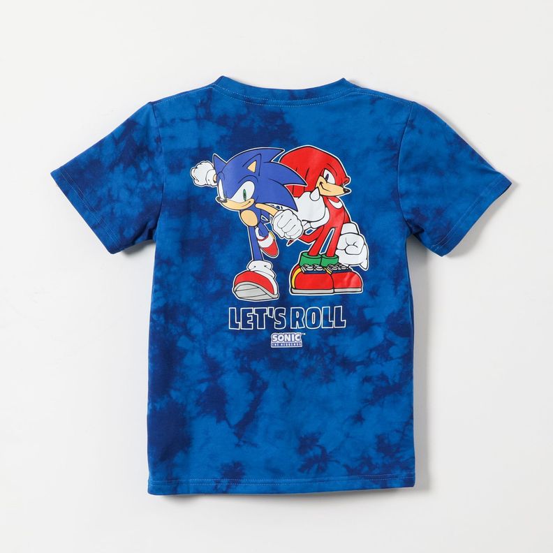 Polera Manga Corta Niño Tie Dye Azul Sonic-1