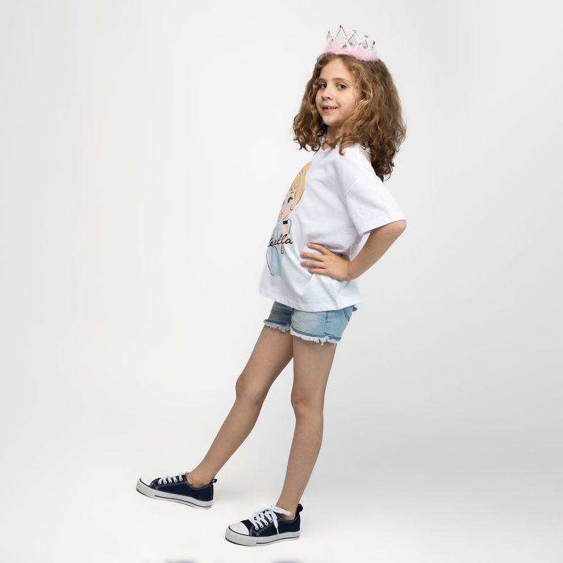 Polera Niña Cenicienta Blanco Disney-1