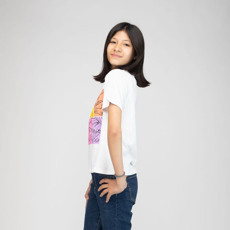 Polera Niña Looney tunes Multifaces Blanco Warner Bross-1