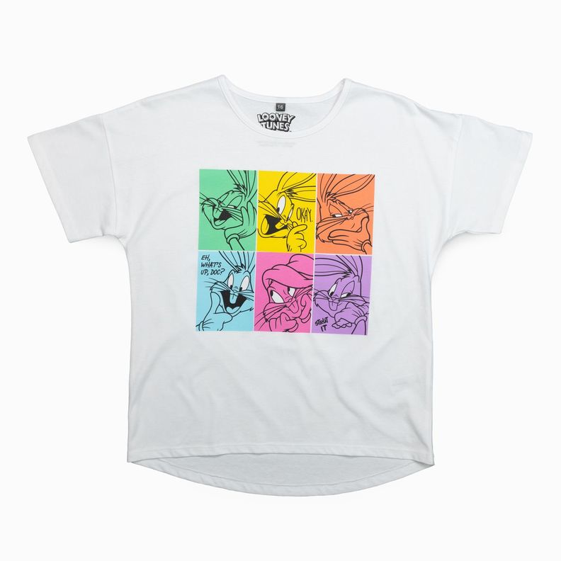 Polera Niña Looney tunes Multifaces Blanco Warner Bross-3