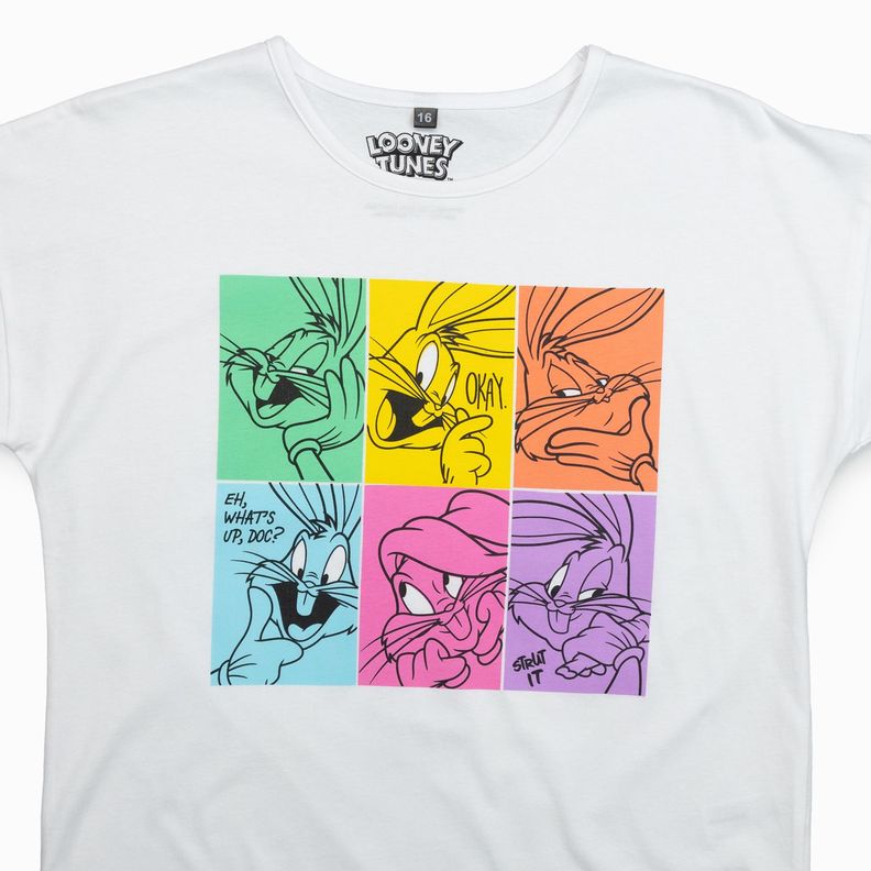 Polera Niña Looney tunes Multifaces Blanco Warner Bross-5
