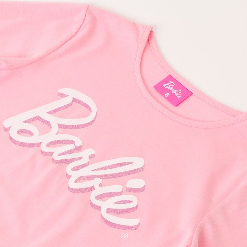 Polera Manga Larga Niña Big Letters Rosado Barbie-1