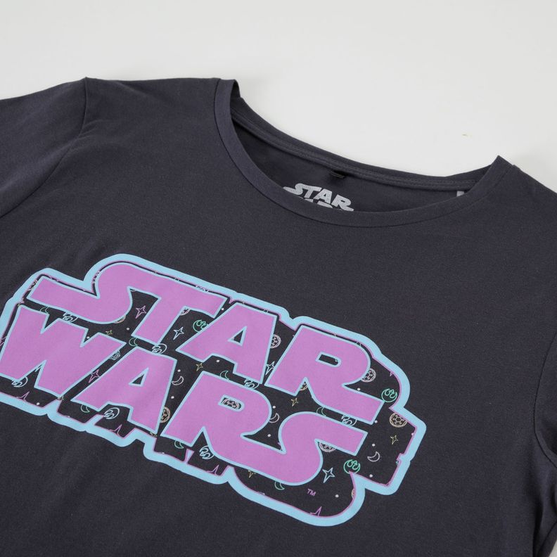 Polera Manga Corta Mujer Logo Negro Star Wars-1