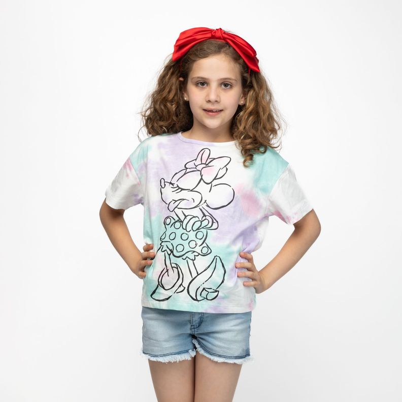 Polera Niña Silueta Minnie Morado Disney-0