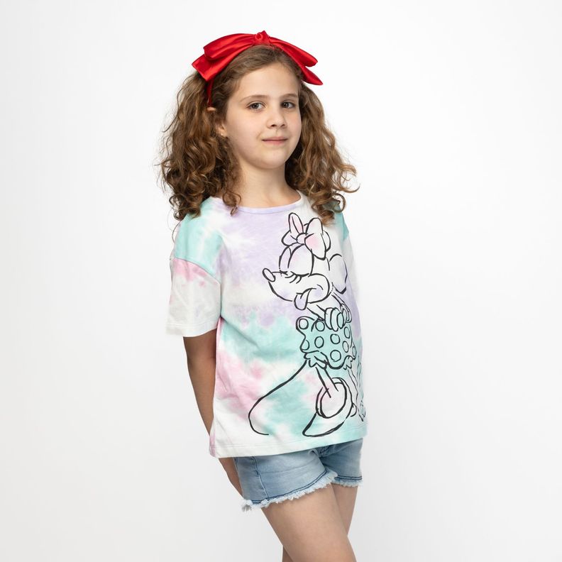 Polera Niña Silueta Minnie Morado Disney-1
