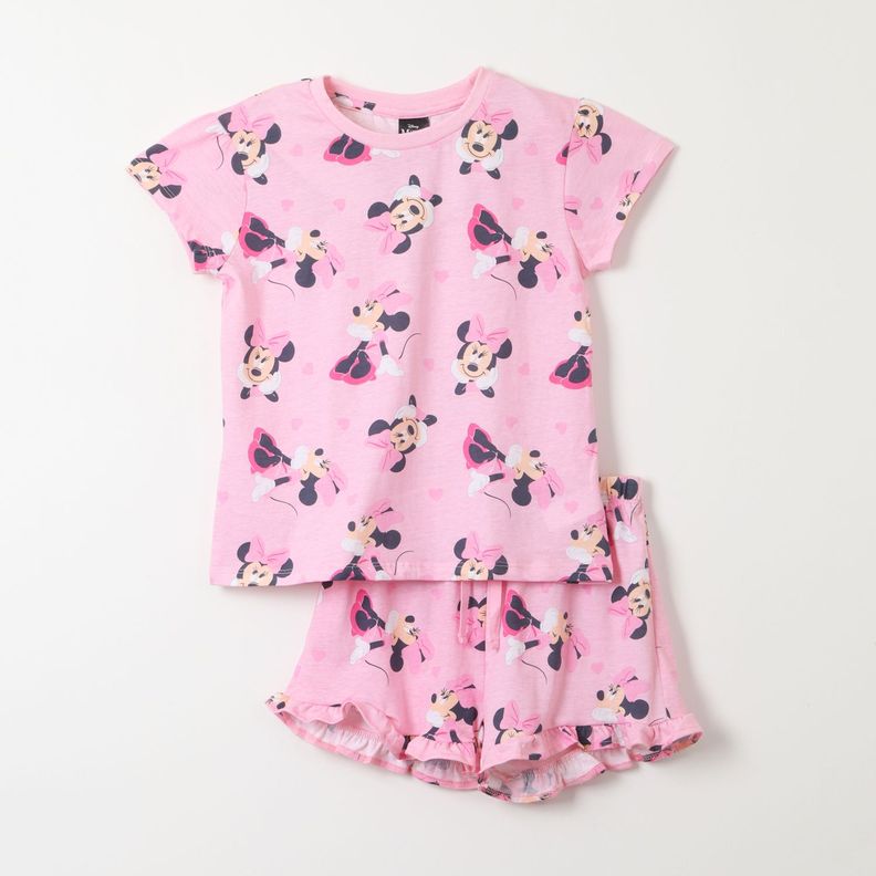 Pijama Corto Niña Minnie Full Print Rosado Disney-0