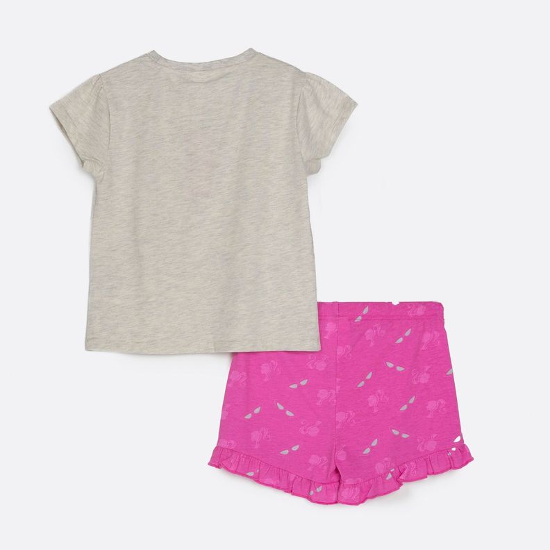 Pijama Corto Niña Coqueta Gris Barbie -2