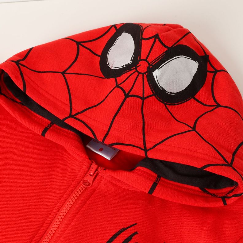 Poleron Abierto Niño Spiderman Cubierto Rojo Marvel-1