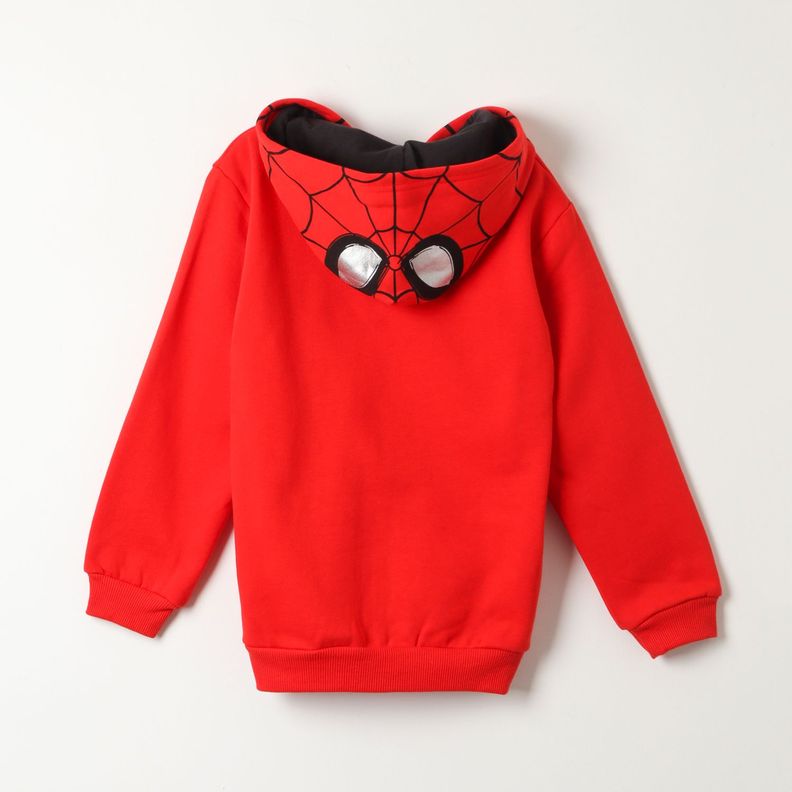 Poleron Abierto Niño Spiderman Cubierto Rojo Marvel-2