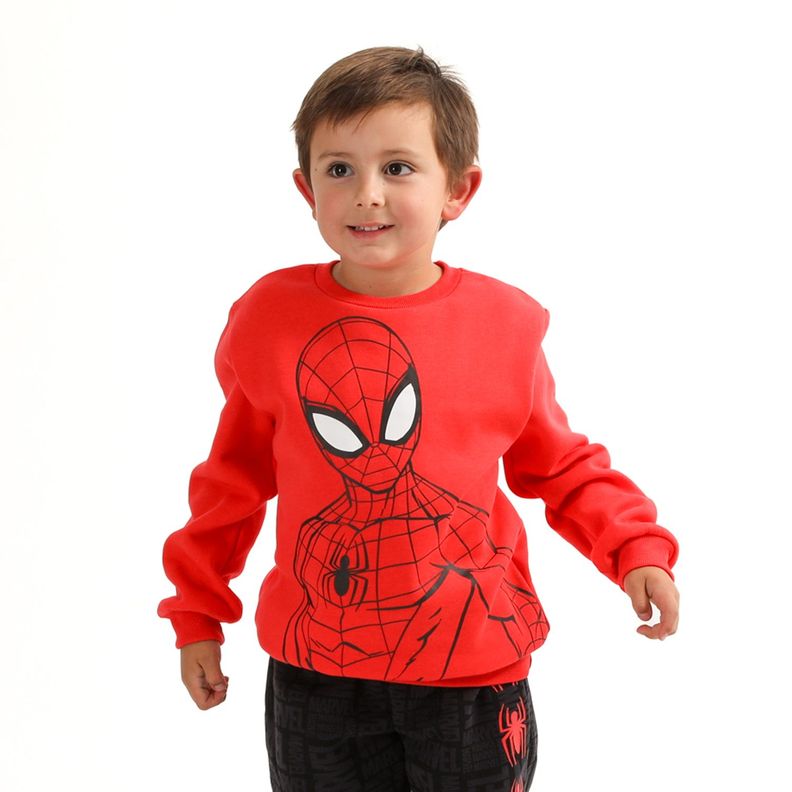Poleron Niño Spiderman Musculos Rojo Marvel-0