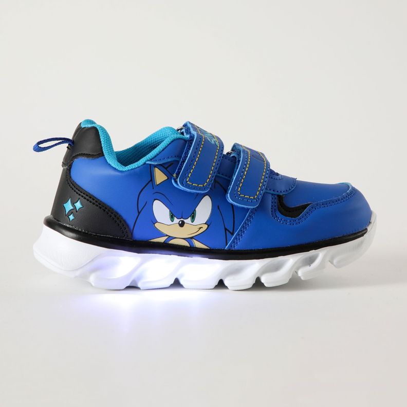 Zapatilla Con Luces Niño Enojado Azul Sonic-0