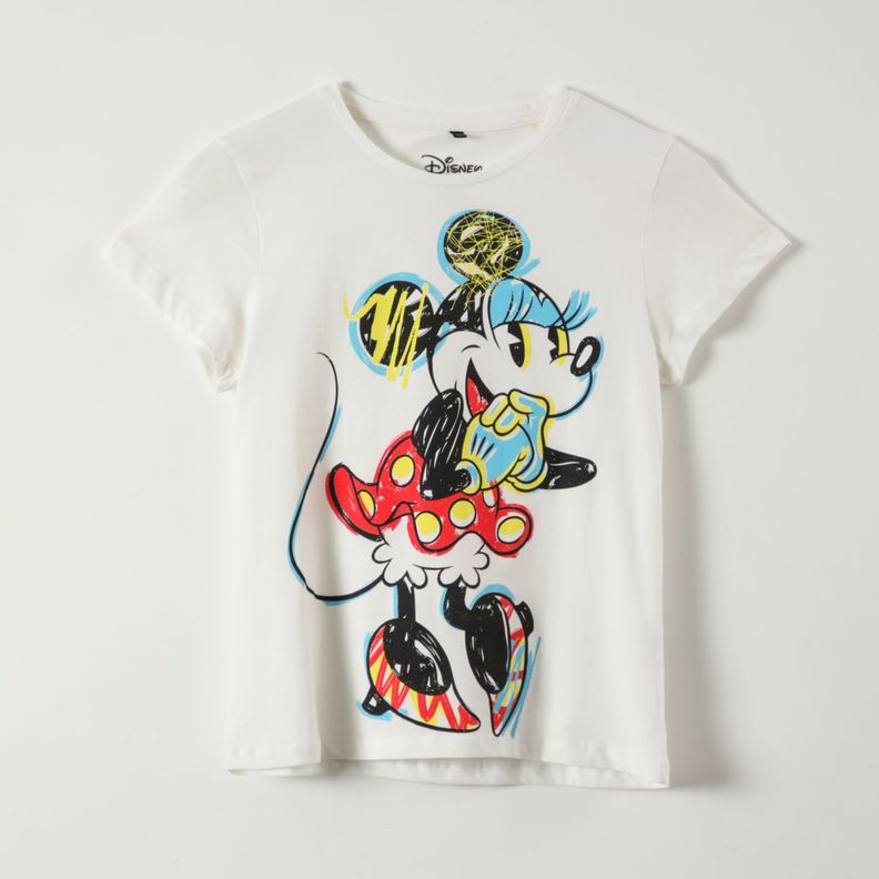 Polera Manga Corta Mujer Minnie Blanco Disney-0