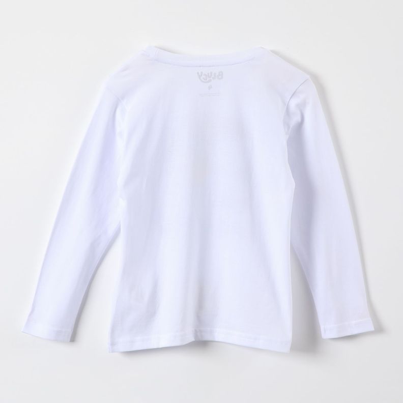Polera Manga Larga Niño Cara Blanco Bluey-2