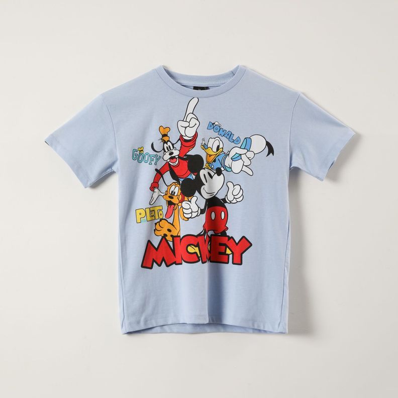 Polera Manga Corta Niño Mickey Celeste Disney-0