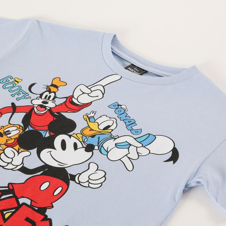 Polera Manga Corta Niño Mickey Celeste Disney-1