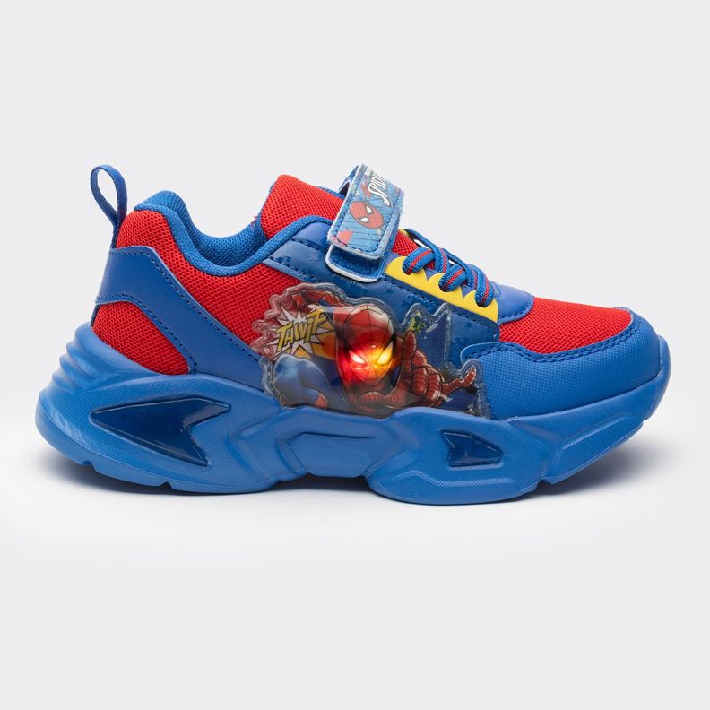 Zapatilla Con Luces En Personaje Niño Spiderman Ojos Azul Marvel-0
