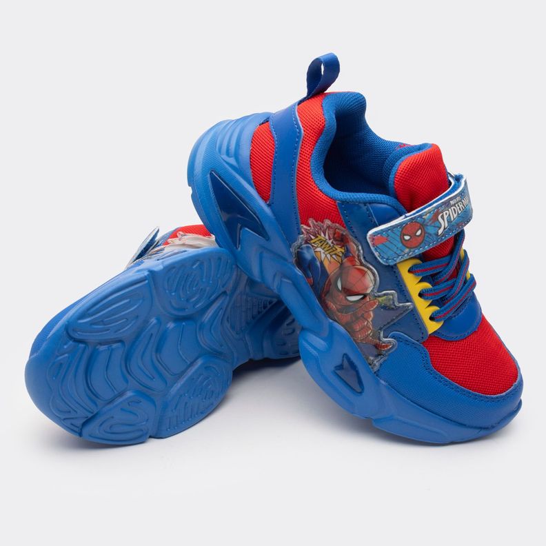 Zapatilla Con Luces En Personaje Niño Spiderman Ojos Azul Marvel-2