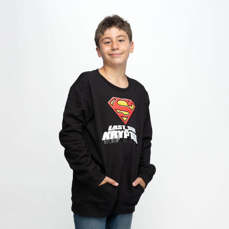 Poleron Niño Superman Last Son Negro DC Comics
