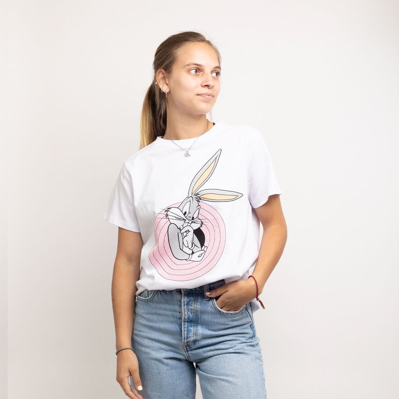 Polera Mujer Space Jam Blanco Looney Tunes-0